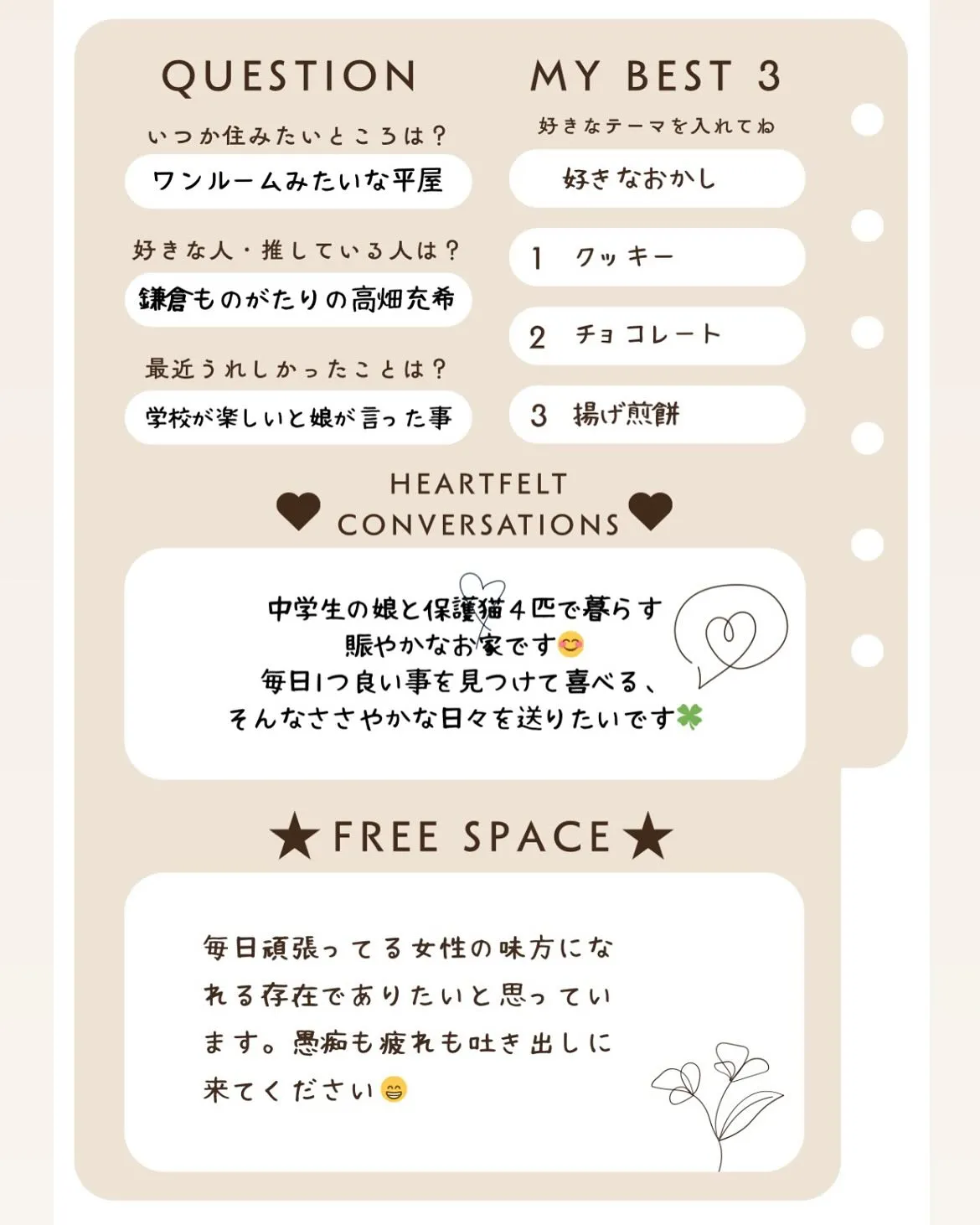 改めまして自己紹介です🍀